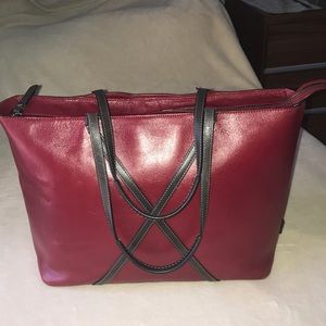 Tumi Leather Bag in Red